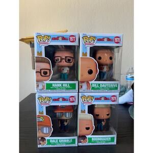 4 King of the Hill Funko Pops Hank Bill Boomhauer Dale Animation 1976 1977 1978